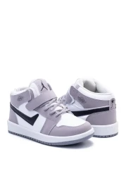 en7 White Gray Kids Sneakers 7169