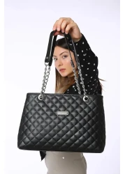 MAC&MOS Women's Black Chain Strap Hand and Shoulder Bag