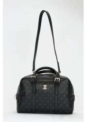 Pierre Cardin Black Monogram Women's Shoulder Bag 05PO22Y1557