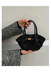 Tina İstanbul Black Mini Nubuck Bag - Belt Detailed