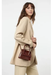 Trendyol Shoes Tan Textured Cross Strap Women's Mini City Bag Twoaw25Oc00000