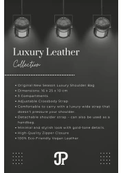 Just Polo Original Women's 3 Compartment Luxury Soft Leather Adjustable Cross Strap Chain Detail Hand Shoulder Bag