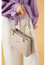 Just Polo Women's Mink Tan Long Strap Shoulder Bag Handbag Wallet Combination