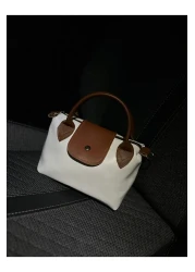 Home حقيبة نسائية من الجلد الصناعي باللون الأبيض - بمقبض، مقاس متوسط، تحمل اليد والكتف