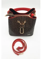 Just Polo Women's Hand And Shoulder Bag Jpm2065 Brown Red