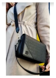 Just Polo Justpolo Women's Black Two-Strap 4-Compartment Shoulder and Crossbody Bag TM5555-4072