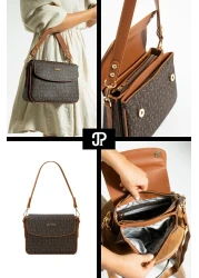 Just Polo Original Women's 4 Compartment Luxury Soft Leather Stylish Trend Shoulder Bag with Adjustable Cross Column Strap