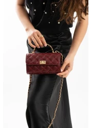 Night Kendall Model Claret Red Women's Hand and Shoulder Bag