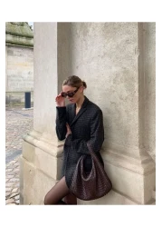 Çantacımstore Women's Retro Large Bttg Shoulder Bag Bitter Brown