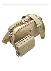 Just Polo Justpolo Women's Mink 6 Compartment Purse Wallet Set