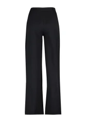  Collection Black High Waist Wide Leg/Wide Leg Pleated Woven Fabric Pants Twoaw21Pl0076
