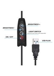 Aluminum Alloy LED Selfie Ring Light With 1.6m Tripod Stand For Makeup Video Live Studio 3 Levels Brightness Adjustment