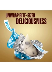 هيرشي كيسز كوكيز وكريمة نكهة الشوكولاته البيضاء مع قطع البسكويت 100 غرام حزمه من 2