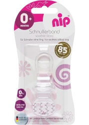 Nip Soother Band With Ring, For Soothers With O Ring, Made In Germany, Pink, 1 Pc