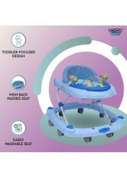 Lovely Baby Foldable Kids Walker BW05 with Adjustable Height, Musical Toys, Rotating Wheels, Comfortable & Safe Activity Walker for Toddlers, Small Infant Boy Girl 6-18 months - Blue