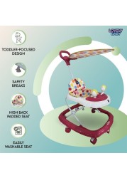 Lovely Baby Foldable Kids Walker LB 581HC with Adjustable Height, Music & Toys, Rotating Wheels, Handle, Foldable Safe Activity Walker for Toddlers, Small Infant Boy Girl 6-18 M - Pink