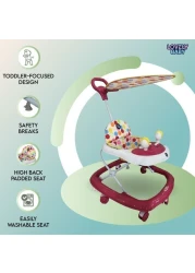 Lovely Baby Foldable Kids Walker LB 581HC with Adjustable Height, Music &amp; Toys, Rotating Wheels, Handle, Foldable Safe Activity Walker for Toddlers, Small Infant Boy Girl 6-18 M - Pink