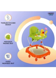 Lovely Baby Foldable Kids Walker LB 852 with Adjustable Height, Music &amp; Toys, Rotating Wheels, Foldable Safe Support Activity Walker for Toddlers, Small Infant Boy Girl 6-15 M - Orange