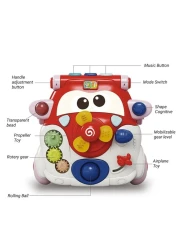 Teknum 3 - IN - 1 Baby Walker / Kids Cycle / Scooter Skates w / Musical keyboard - Red