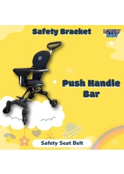 Lovely Baby Light Weight Traveller Stroller For Kids LB 717 - Black