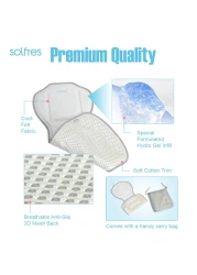 Solfres Hydro Gel Car Seat Cooler Mat for Baby No Refrigeration Needed Carseat and Stroller Cooling Pad Cushion Liner with Breathable 3D Mesh AntiSlip Back for Kids Toddlers 1248 Months