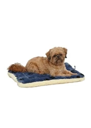 MidWest Homes for Pets Reversible Paw Print Pet Bed in Blue Cream Dog Bed Measures 235L x 17W x 28H for Small Dogs Machine Wash