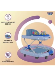 Lovely Baby Foldable Kids Walker BW04 with Adjustable Height, Musical Toys, Rotating Wheels, Comfortable &amp; Safe Activity Walker for Toddlers, Small Infant Boy Girl 6-18 months - Blue