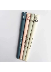 bouti1583 4 Pcsset Kawaii Pig Bear Cat Mouse Erasable Gel Pen School Office Supplies Stationery Gift 035mm Black Ink Black Ink Color