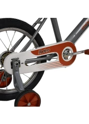 Mogoo Retro Kids Road Bike For 5-8 Years Old Girls &amp; Boys, Adjustable Seat, Handbrake, Reflectors, Chainguard, Classic Style, Vintage Basket, 16 Inch Bicycle With Training Wheels, Gift For Kids - Grey