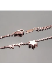 Aiwanto Ankle Chain Rose Gold Anklet Star Lucky Anklet