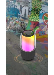 سماعة بورتابل جرين لايون بالمّا 2 RGB، بطارية 1500 مللي أمبير، طاقة 5 واط، مقاومة للماء IPX7، TWS، ضوء RGB، صوت عميق، مكبر صوت 52 مم، بلوتوث V5.3، 6 ساعات تشغيل - أسود
