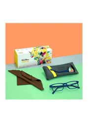 TOM OLIVER JUNIOR Blue Light Blocking Computer Screen Glasses - Anti Blue Light, Protection Eyewear for Children from Digital Screen Time for Boy&#39;s &amp; Girl&#39;s Age 5 - 12 (Rectangle, Blue)