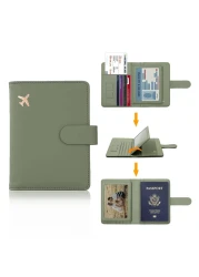 Melsbrinna Passport HolderPassport Holder Card SlotsCute Passport cover for WomenMenWaterproof Rfid Blocking Travel Wallet Moss green New