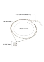Aiwanto Flower Anklet Silver Ankle Chain Gift for Women's Anklet Office Party Anklet Bracelet