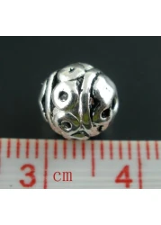 40pc Antique Silver Bali Style Carved Spacer Beads 8mm Beading Supplies