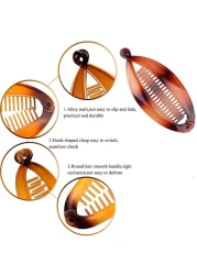 Banana Hair Clip for Thick Fine Curly Hair Vintage Clincher Combs Tool Accessories Fishtail Hair Clip Combs Double Banana Clip Set for Women Girls