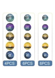 80Pcs Resin Sewing Buttons 4Hole Scenery Oil Painting Style 5 Color 3 Size for Sweaters Jacket Sleeves Blazer and Pants Sport Coat Uniform Crafting Replacement