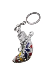 Flower Engraved Zinc Alloy Traditional Sword Keychain