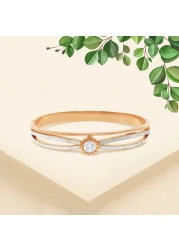 سوار عصري للنساء من JANNAH | سوار بتصميم متقاطع رقيق مع زركونيا مكعبة الشكل من لؤلؤ