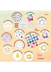 FZIIVQU 6100Pcs Clay Beads Bracelet Making Kit for Girls 24 Colors Friendship Bracelet Beads Kit with Letter Beads Polymer Heishi Bead for Jewelry Making