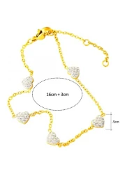 Aiwanto Beautiful Heart Anklet Bracelet for Women's Ankle Chain Gold Gift for Wife Girlfriend Jewelry