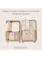 Mei Lifestyle 7-Piece Travel Storage &amp; Luggage Organizer Set &ndash; Clothing Packing Bags for Travel, Pink