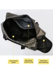 Mei Stylish Large Capacity Unisex Sports Gym Travel Duffle Bag with Shoulder Strap, Black