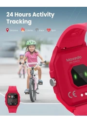 Moxedo Junior Smart Watch for Kids, 1.7&rdquo; Big HD Screen Bluetooth SmartWatch for Boys/Girls - 5-day Battery, IP67 waterproof, 6 Watch Faces, 22 Sport Modes, Alarm and Games (Red)