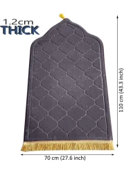 Embossed Dome Style Prayer Mat Blue Anti-Slip Velvet Top Islamic Prayer Mat New Design Sajadah Padded Prayer Rug for Men Women Eid Gift Ramadan 70x110 cm