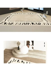 سجادة حديثة من المخمل الكريستالي مضادة للانزلاق لغرفة المعيشة وغرفة النوم بمواد ناعمة ومقاومة للبقع (120X160)