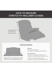 SureFit SF39058 Stretch Pinstripe Recliner Slipcover One Piece Form Fit 94 Polyester 6 Spandex Machine Washable Cream