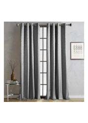 La Collection 260 GSM 3-Pass Coated Jacquard Polyester Total Blackout Curtain 23002667 Dark Grey 140x240cm