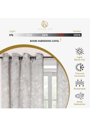 Superior Blackout Curtains Room Darkening Window Accent for Bedroom Sun Blocking Thermal Modern Bohemian Curtains Leaves Collection Set of 2 Panels Rod Pocket 52 in x 120 in Ivory