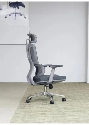 Galaxy Design Ergonomic Executive Office Chair, Office Chair Computer Chairs Home Office Chair Wide Seat With Large Headrest Modern Desk Chair Lumbar Support Mesh Chair K-2251 GREY